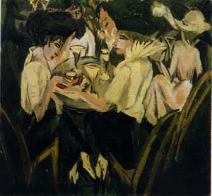 E. L. Kirchner: Im Cafgarten, 1914